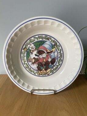 Vintage Country Kids Holiday Decorative Recipe Pie Plate “Snow Magic”
